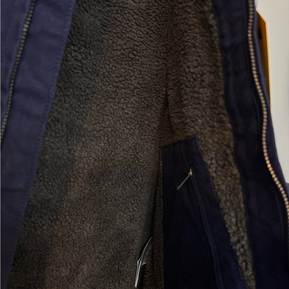 New with Tags, Carhartt Washed Duck Sherpa-Lined Vest, Dark Blue, Men’s Medium - Picture 7 of 9